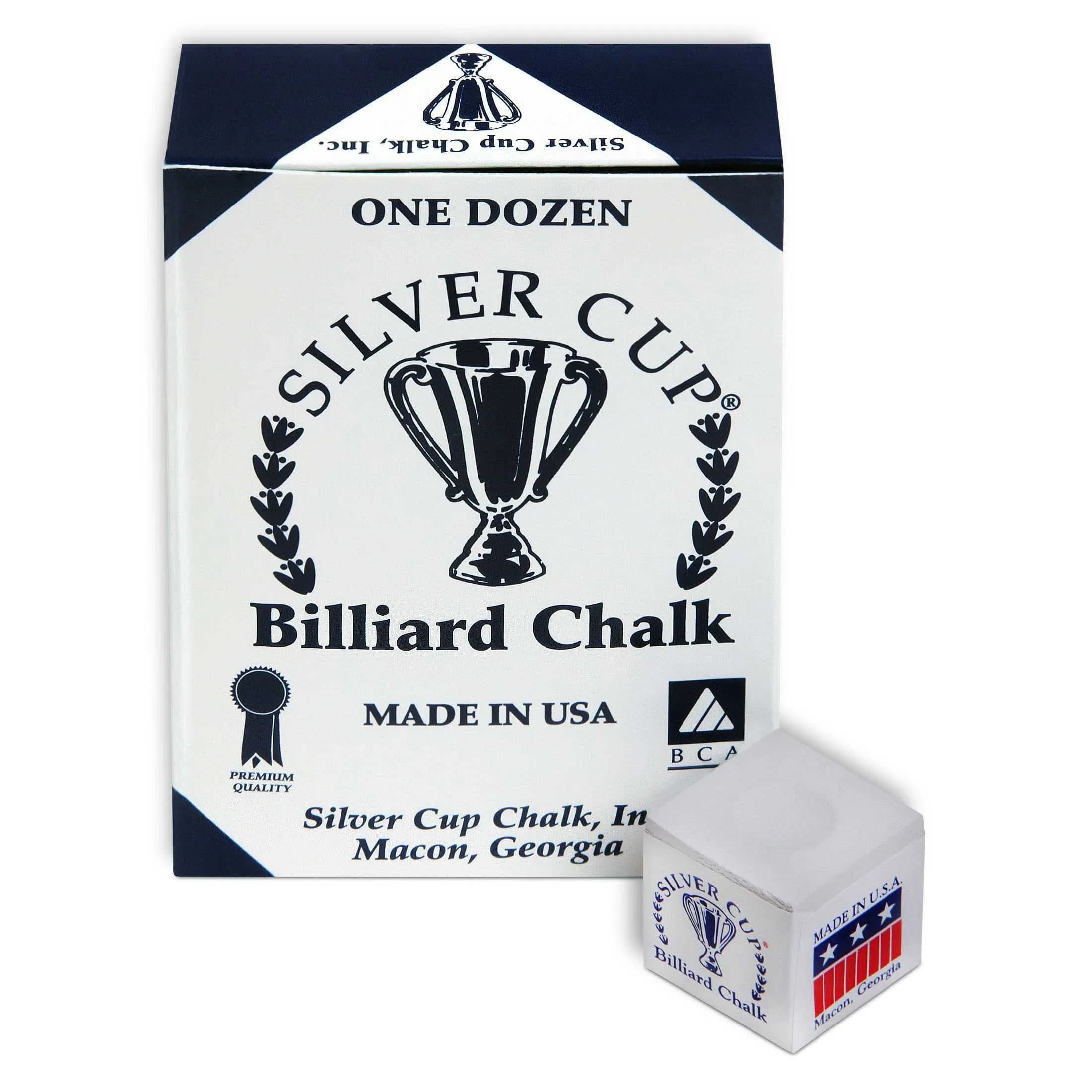 Sterling Gaming Silver Cup Chalk White 12-Piece Box | Premium Billiard Chalk for Accurate Shots - view 3