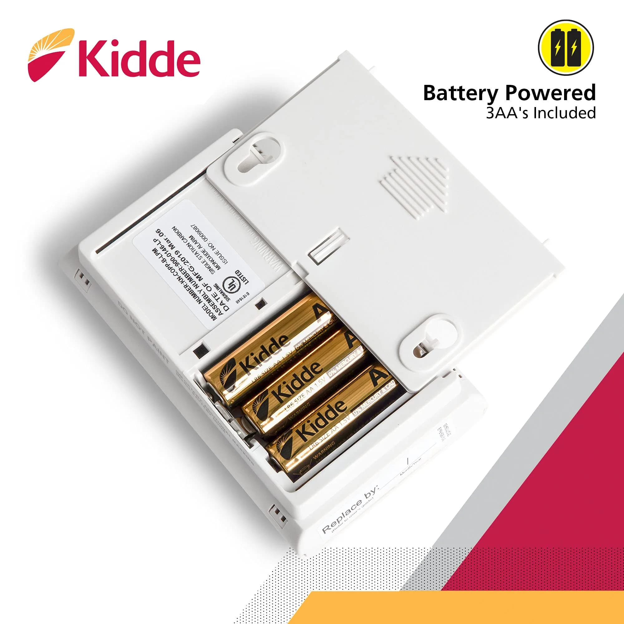 Kidde Battery Operated Carbon Monoxide Alarm with Digital Display & AA Batteries Included | 10-Year Limited Warranty - view 4