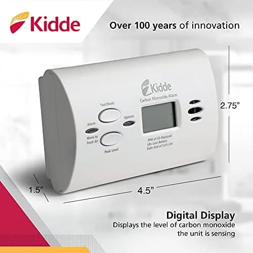 Kidde Battery Operated Carbon Monoxide Alarm with Digital Display & AA Batteries Included | 10-Year Limited Warranty thumbnail 3