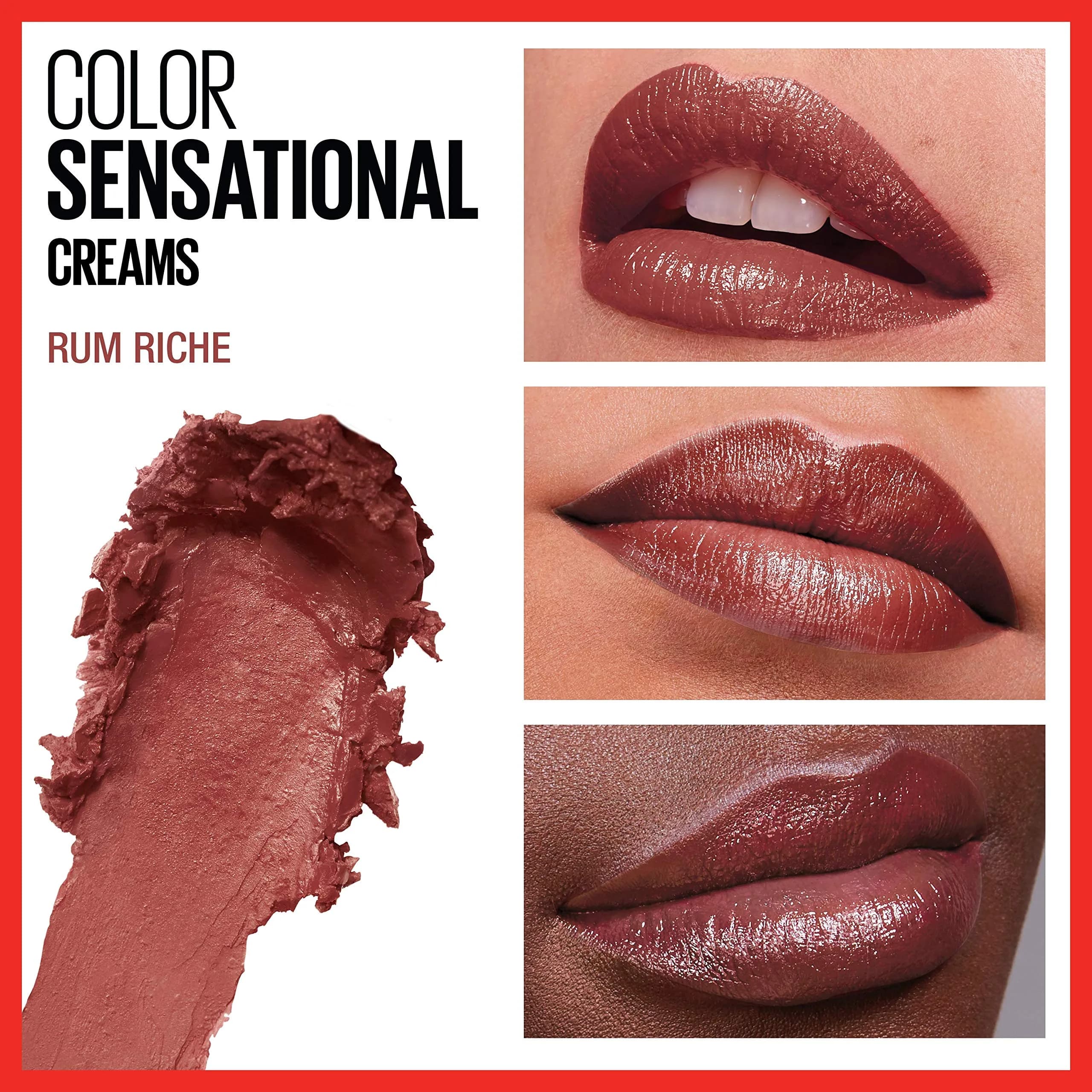 Maybelline Color Sensational Lipstick, Rum Riche Deep Nude, Creamy Hydrating Lip Color thumbnail 3