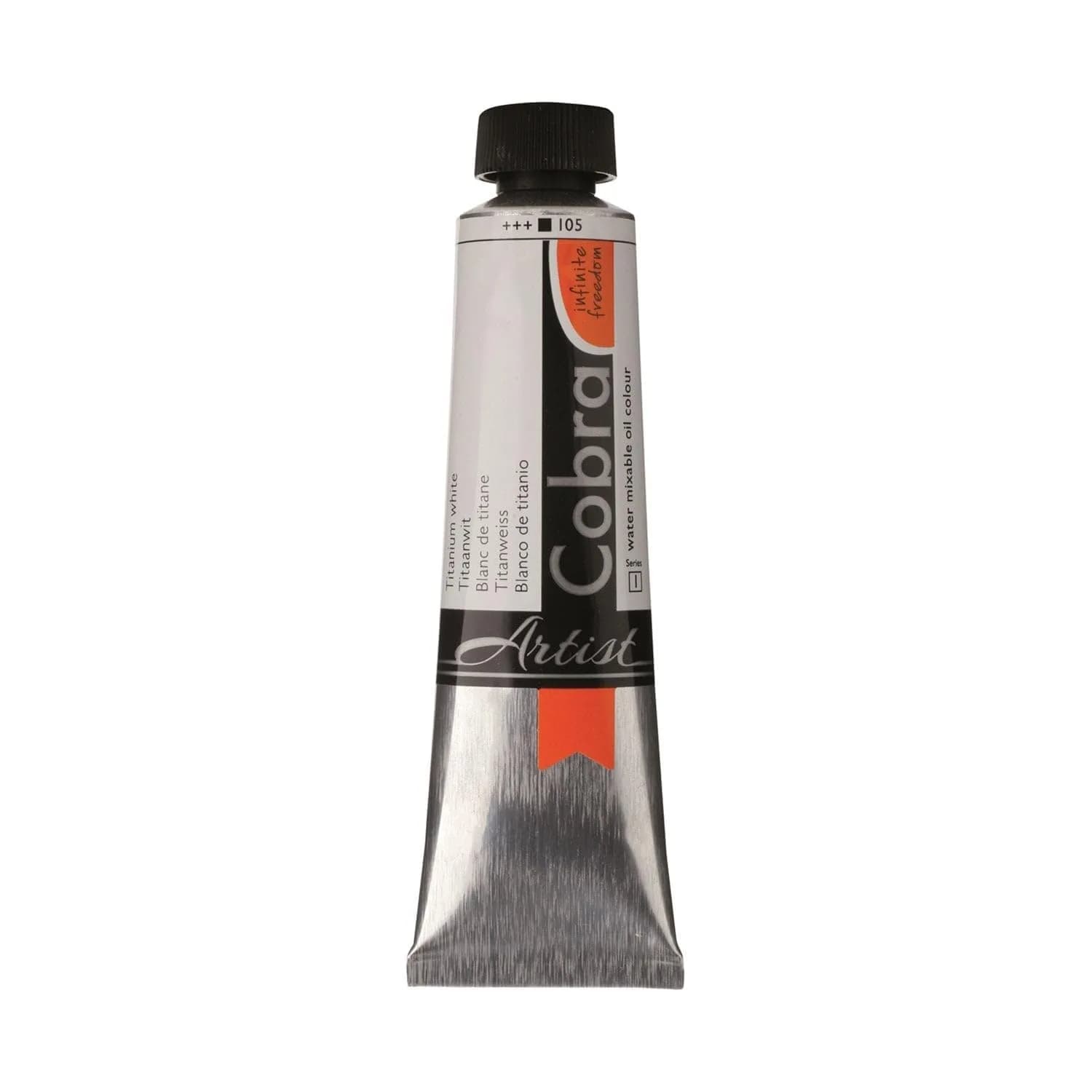 Cobra Artist Oil Paint Tube, Titanium White 105, 40 mL | Water Mixable, Artist-Grade Oil Paint
