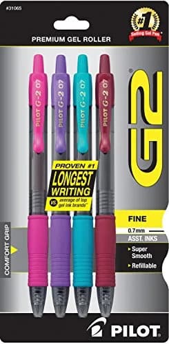 PILOT G2 Premium Retractable Gel Pens, Fine Point 0.7mm, Assorted Fashion Colors, 4-Pack (18.29 cm x 1.39 cm x 8.89 cm) thumbnail 1