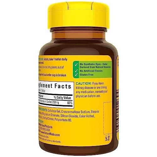 Nature Made Magnesium 250 mg Tablets 100 Count | Supports Nerve & Muscle Function thumbnail 3