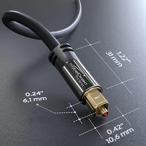 KabelDirekt Optical Audio Cable 3m (9.8ft) | S/PDIF Digital Fiber Optic Cord for Soundbar, Stereo Systems, Home Cinema, Xbox One/PS4 thumbnail 7
