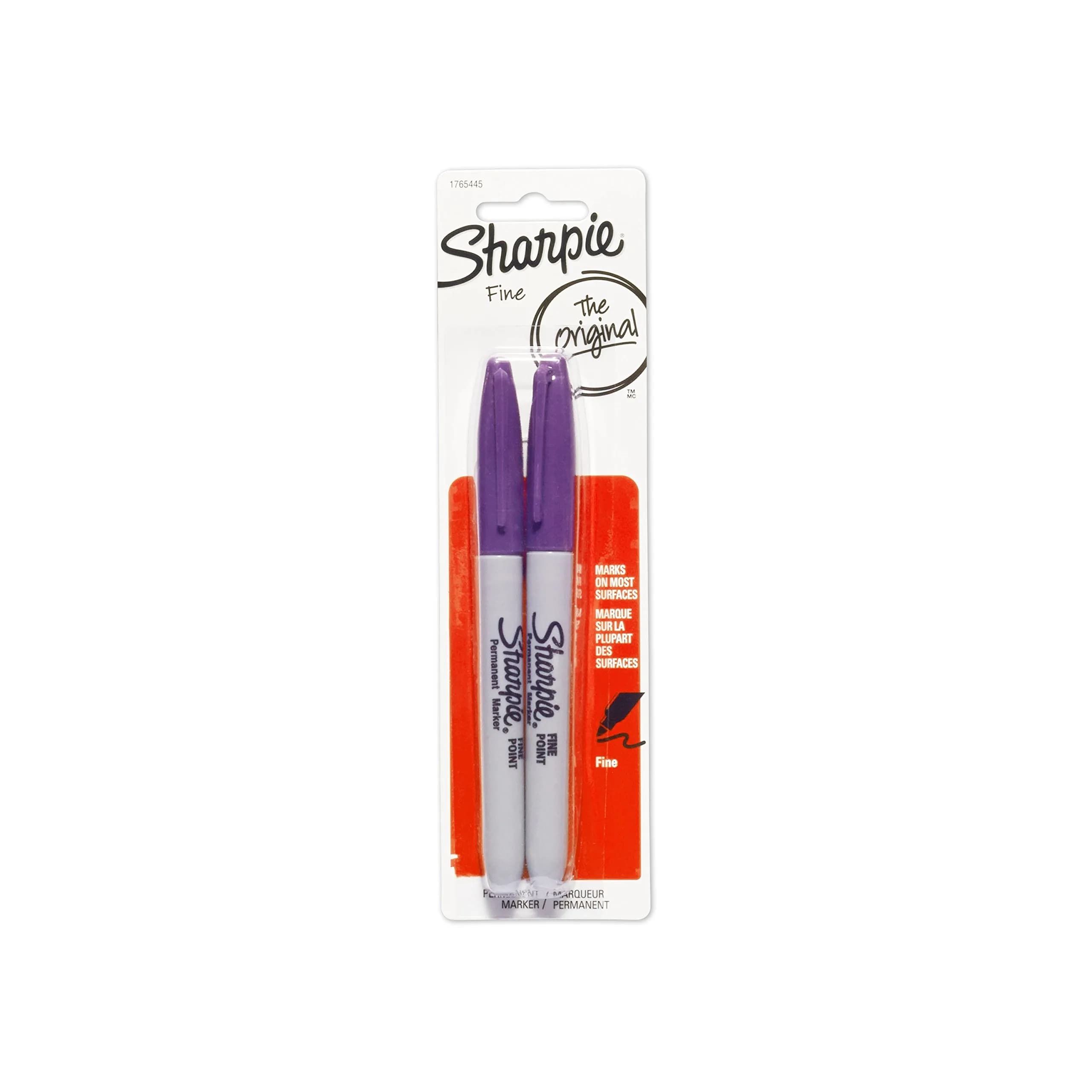 Sharpie Permanent Markers Fine Point, Purple, 2-Pack | Quick-Drying, Waterproof & Fade-Resistant — 2-Pack