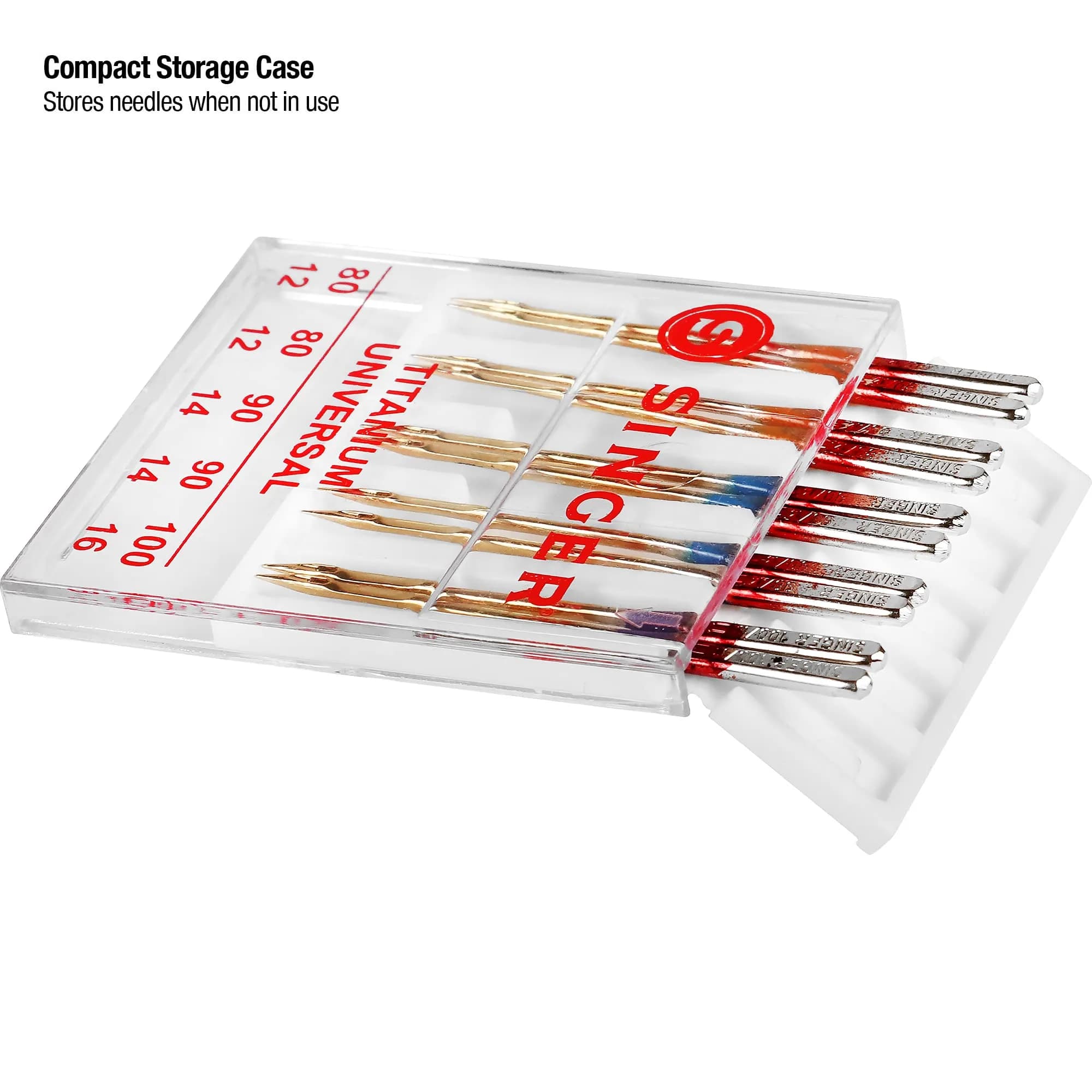 SINGER Titanium Universal Regular Point Machine Needles 80/11, 90/14, 100/16 (10-Count) | Durable Needles for Woven Fabrics - view 3