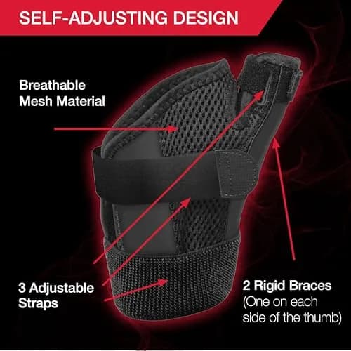 MUELLER Adjust-to-Fit Thumb Brace Spica Splint 50g (1.76 oz) | Targeted Compression for Pain Relief thumbnail 5