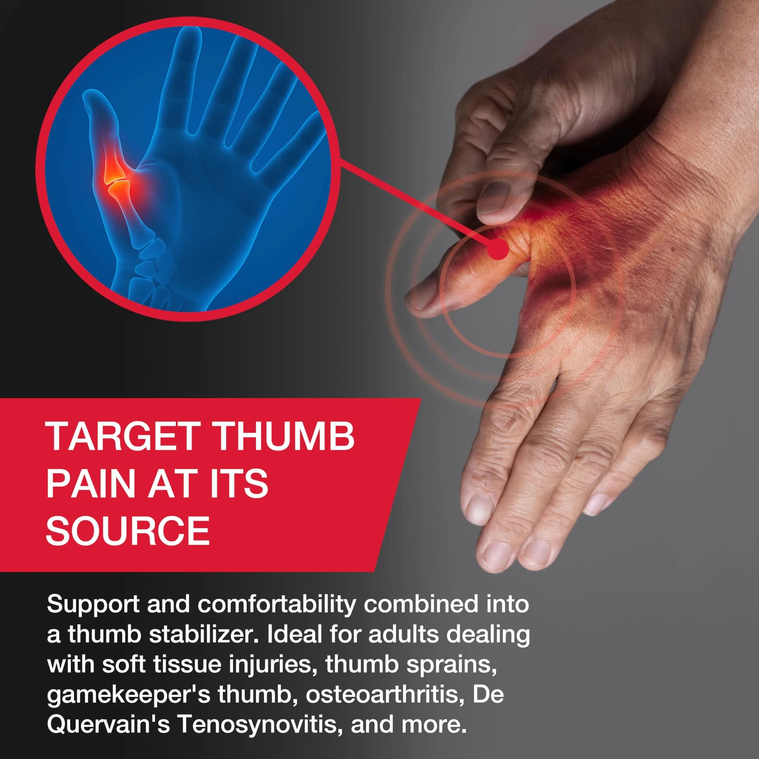 MUELLER Adjust-to-Fit Thumb Brace Spica Splint 50g (1.76 oz) | Targeted Compression for Pain Relief - view 6