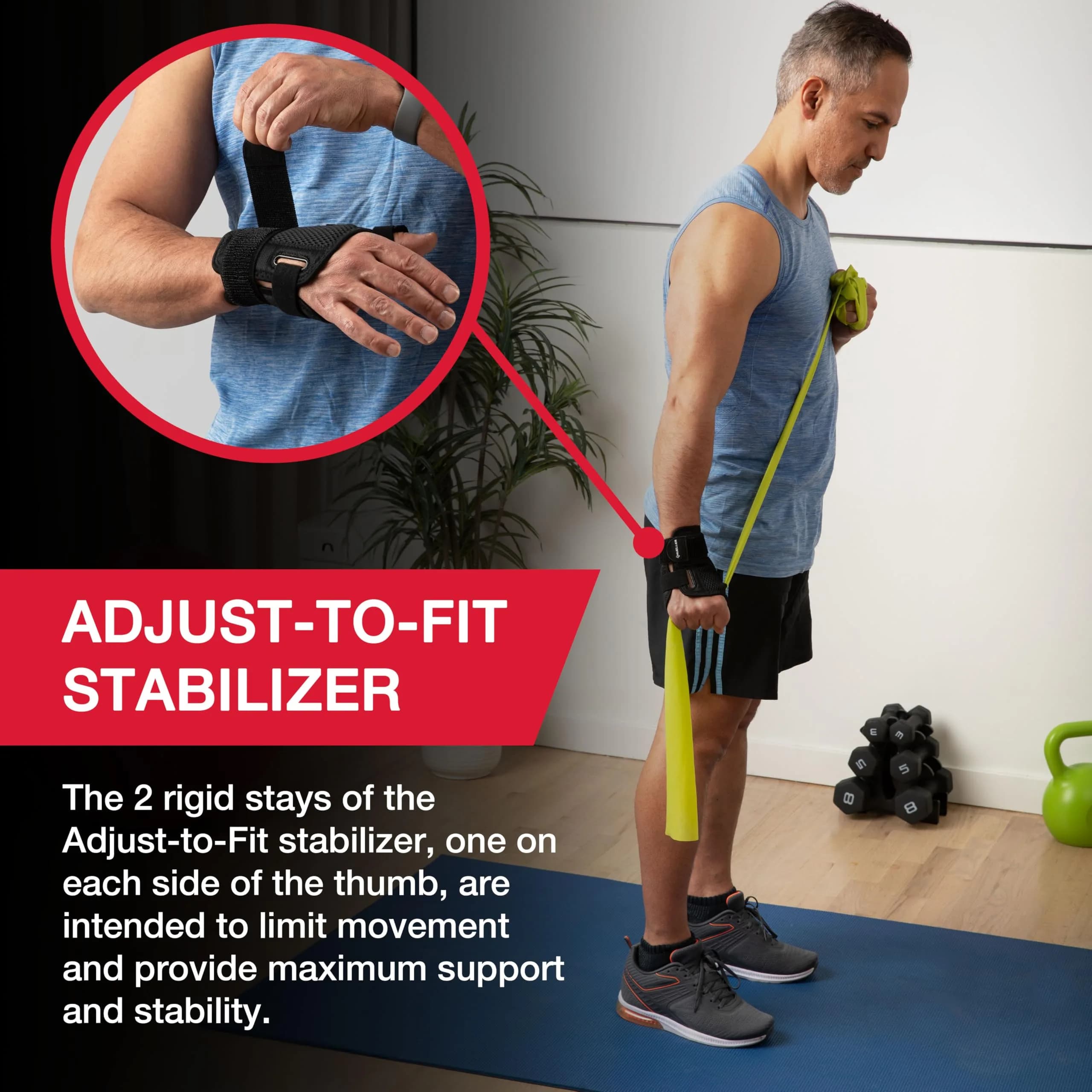 MUELLER Adjust-to-Fit Thumb Brace Spica Splint 50g (1.76 oz) | Targeted Compression for Pain Relief - view 3