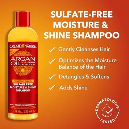 Creme of Nature Sulfate-Free Moisture & Shine Shampoo 355ml (12 fl oz) | Hydrates & Detangles thumbnail 4