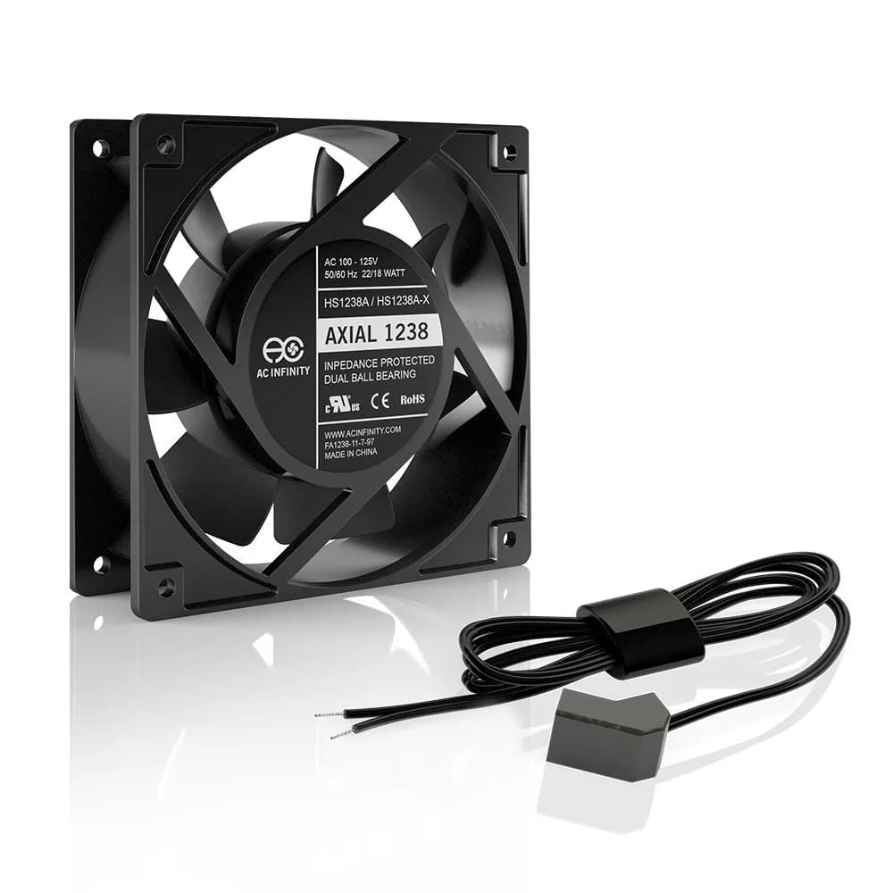 AC Infinity AXIAL 1238W 120V AC Muffin Fan 5" | High Airflow, Heavy Duty Aluminum Housing — 120 x 120 x 38 mm, Hard Wire