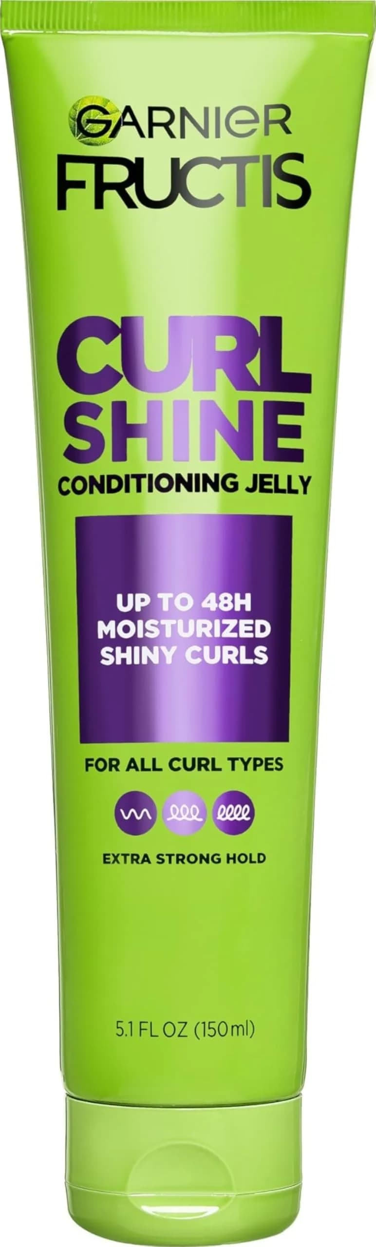 Garnier Fructis Curl Shine Conditioning Hair Gel, Frizz Control for Curly, Wavy, and Coily Hair, Extra Strong Hold for Up to 48 HRs of Bouncy, Moisturized Curls, 145ml (5.1 Fl Oz) - main product image