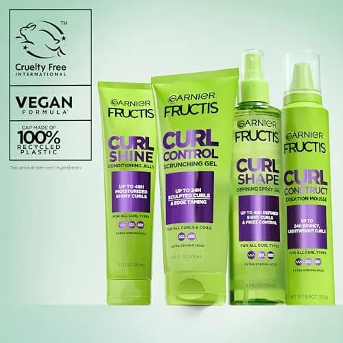 Garnier Fructis Curl Shine Conditioning Hair Gel, Frizz Control for Curly, Wavy, and Coily Hair, Extra Strong Hold for Up to 48 HRs of Bouncy, Moisturized Curls, 145ml (5.1 Fl Oz) thumbnail 9