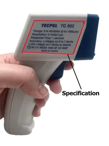 Tecpel TG-902 Digital Paint Thickness Gauge Tester 1000 μm (40 Mils) | Measures Paint on Metal Surfaces thumbnail 3