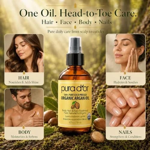 PURA D'OR USDA Organic Moroccan Argan Oil 118ml (4 Fl Oz) | Cold-Pressed Virgin Grade Treatment for Hair, Skin, Scalp & Nails thumbnail 5