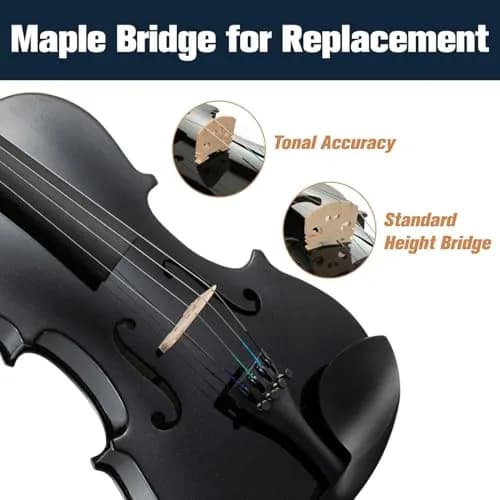 Mendini by Cecilio Violin 4/4 Full Size Kit | Hand Carved Acoustic Solid Wood for Beginners thumbnail 3