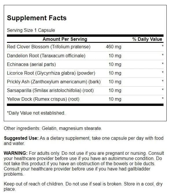 Swanson Red Clover Combination 100 Capsules | Traditional Detox Support with 9 Cleansing Herbs thumbnail 2