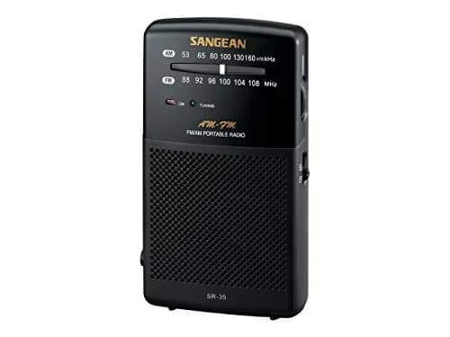 Sangean SR-35 AM/FM Analog Pocket Radio with Built-in Speaker, Black | DSP Tuner & Rotary Dial thumbnail 1
