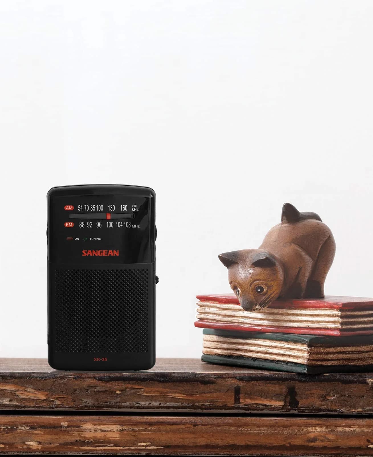 Sangean SR-35 AM/FM Analog Pocket Radio with Built-in Speaker, Black | DSP Tuner & Rotary Dial - view 2