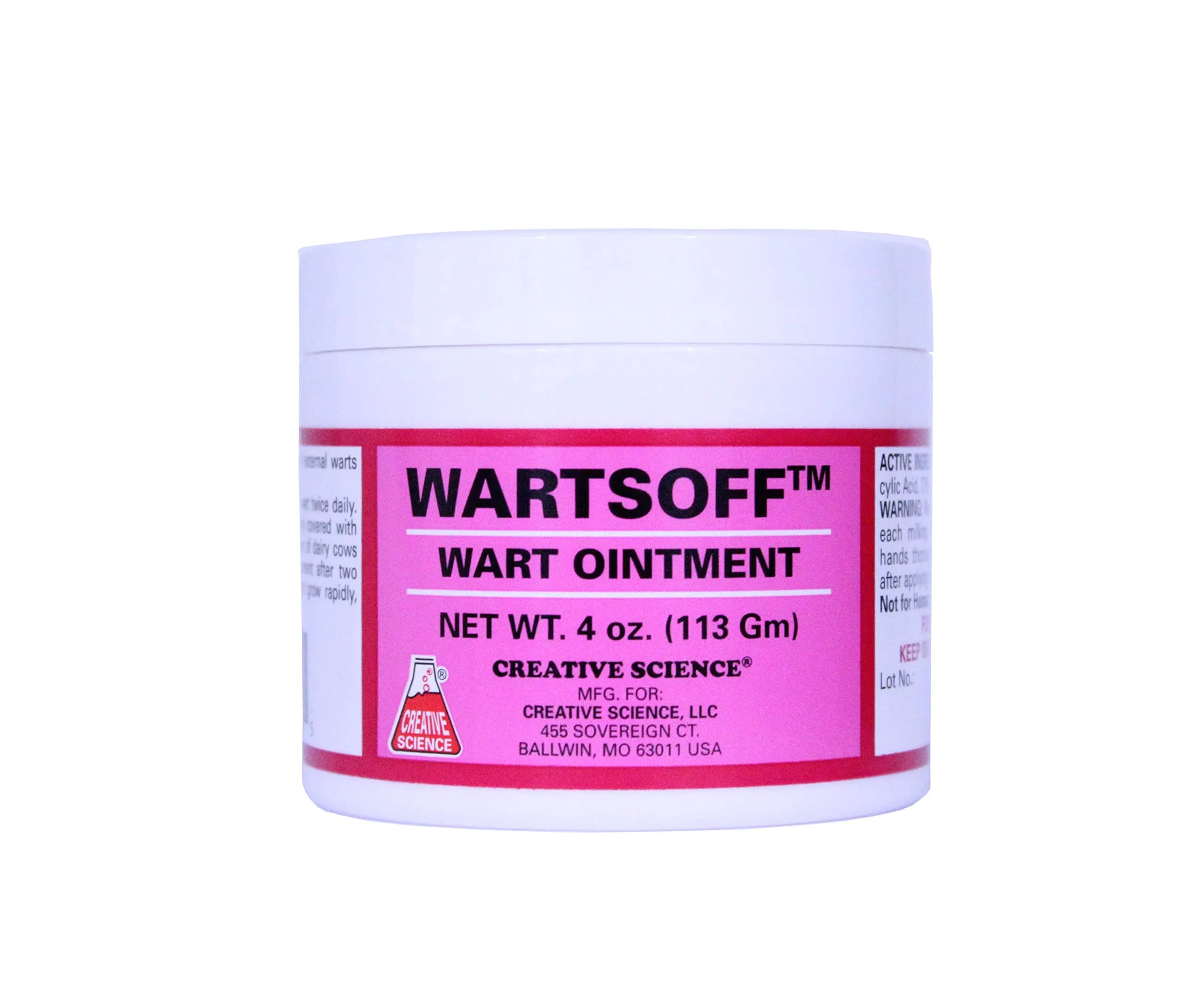 Creative Science WARTSOFF WART Dog and Horse Ointment 4-OZ Jar | Wart Removal for Dogs & Horses