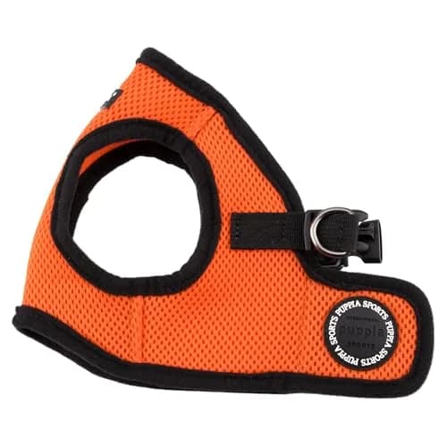 Puppia Soft Vest Harness Medium Orange | Adjustable Mesh Dog Harness for Comfort thumbnail 1