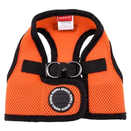 Puppia Soft Vest Harness Medium Orange | Adjustable Mesh Dog Harness for Comfort thumbnail 2