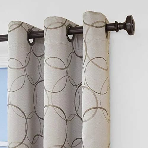 ECLIPSE Meridian Blackout Thermal Grommet Window Curtain 42 in x 84 in Linen | Modern Noise & Light Blocker thumbnail 3