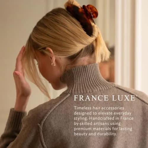 France Luxe Jumbo Couture Claw Clip for Women, Tortoise | Strong Spring-Loaded Grip for Thick Hair thumbnail 6