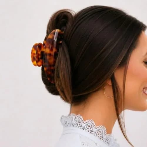 France Luxe Jumbo Couture Claw Clip for Women, Tortoise | Strong Spring-Loaded Grip for Thick Hair thumbnail 7