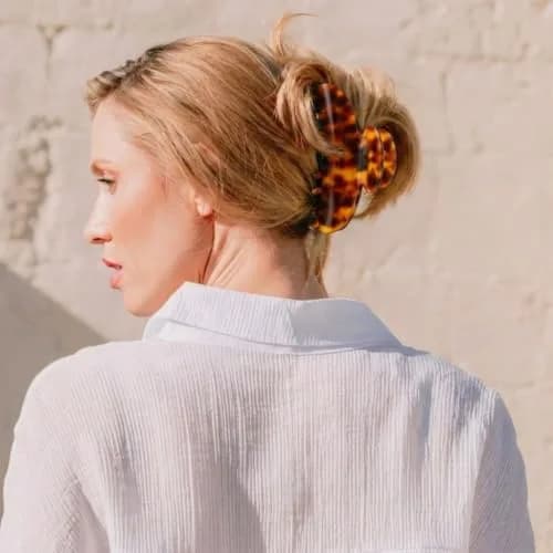 France Luxe Jumbo Couture Claw Clip for Women, Tortoise | Strong Spring-Loaded Grip for Thick Hair thumbnail 2