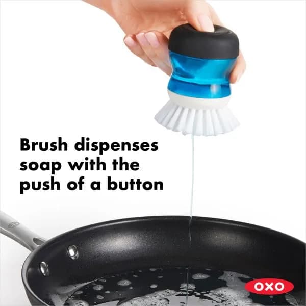 OXO Good Grips Soap Dispensing Palm Brush Storage Set | Easy Soap Dispensing for Kitchen Cleaning thumbnail 2
