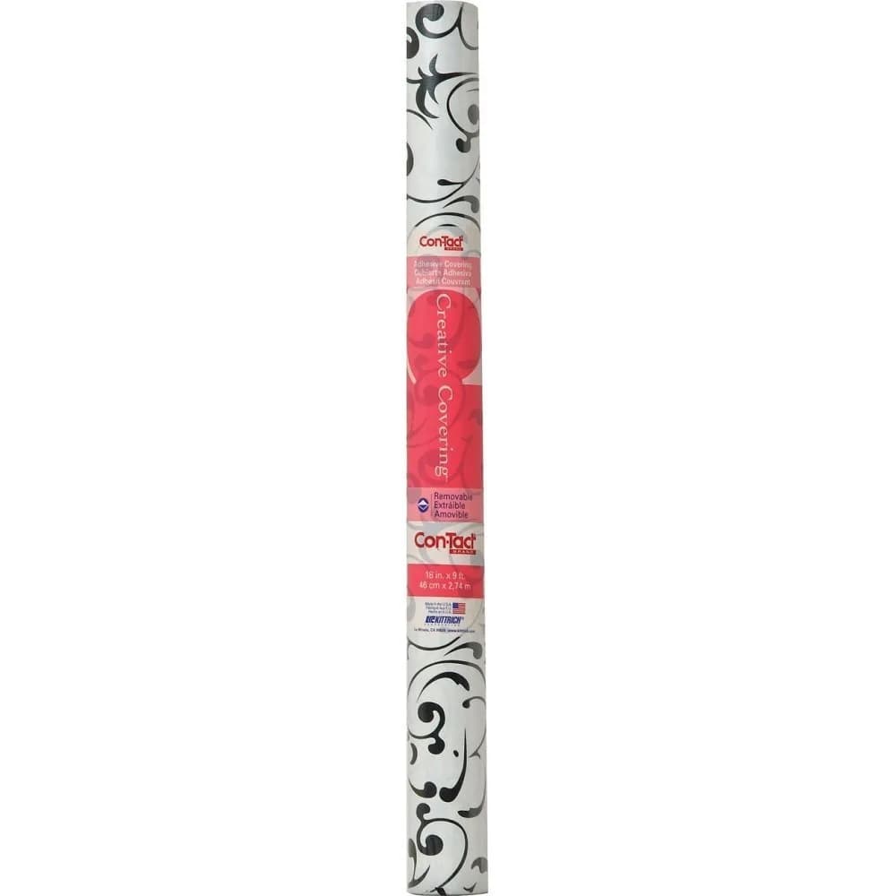 Con-Tact Brand Creative Covering Virtu Black Shelf Liner 28 cm (11 in) | Durable Vinyl Drawer Liner