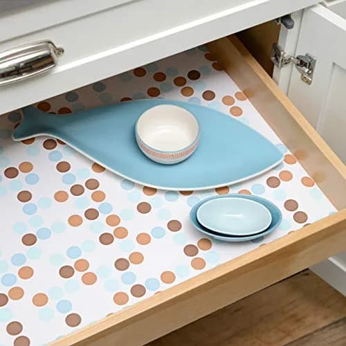 Con-Tact Creative Covering Shelf Liner Polka Blue 28 cm x 45.7 cm (11" x 18") | Easy Peel-and-Stick Vinyl Drawer Liner thumbnail 4