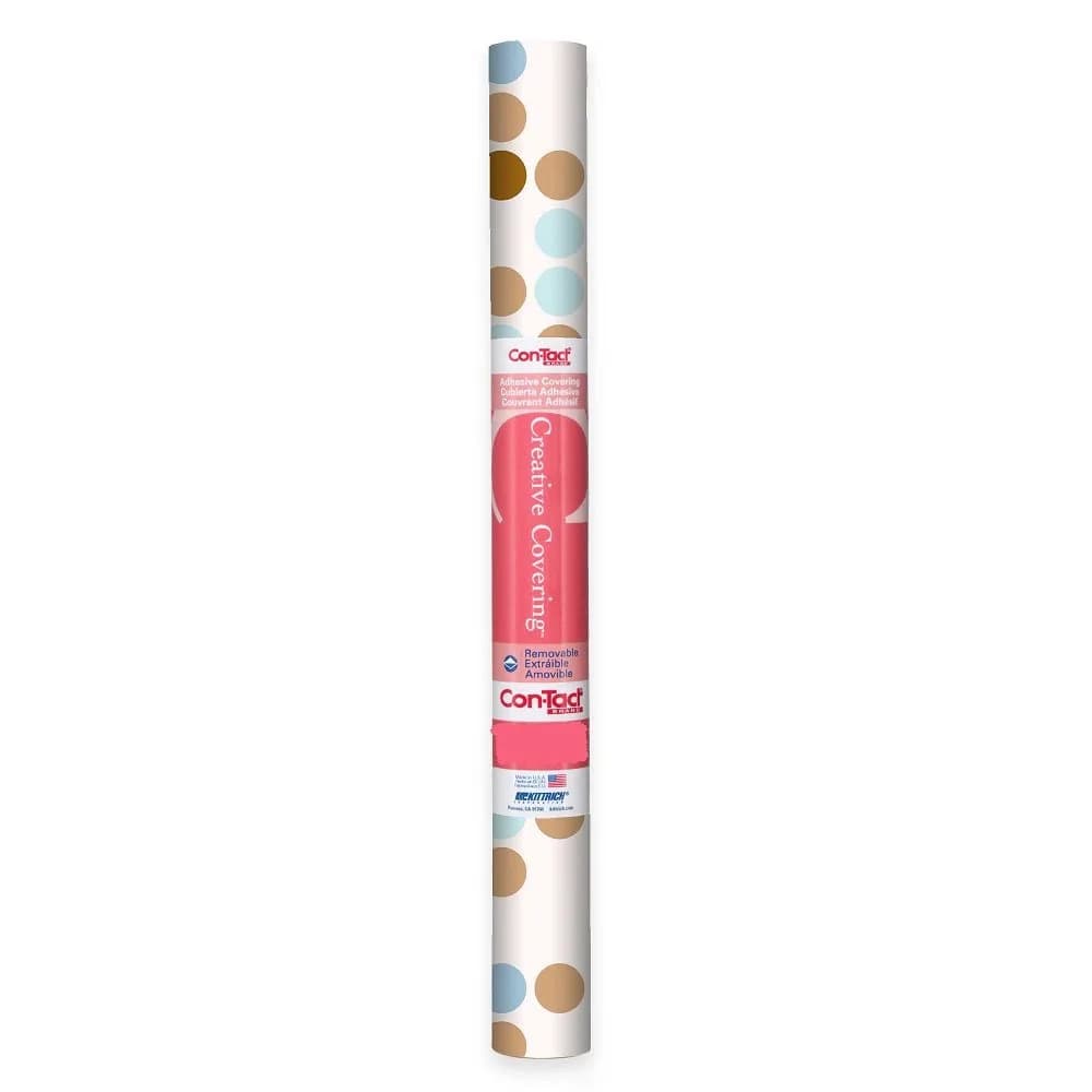 Con-Tact Creative Covering Shelf Liner Polka Blue 28 cm x 45.7 cm (11" x 18") | Easy Peel-and-Stick Vinyl Drawer Liner - view 2