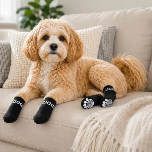 Pet Life Anti-Slippage Breathable Dog Socks Paw Protectors with Rubberized Micro Grips, Small, Set of 4 thumbnail 5