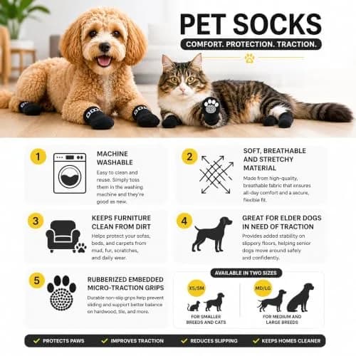Pet Life Anti-Slippage Breathable Dog Socks Paw Protectors with Rubberized Micro Grips, Small, Set of 4 thumbnail 3