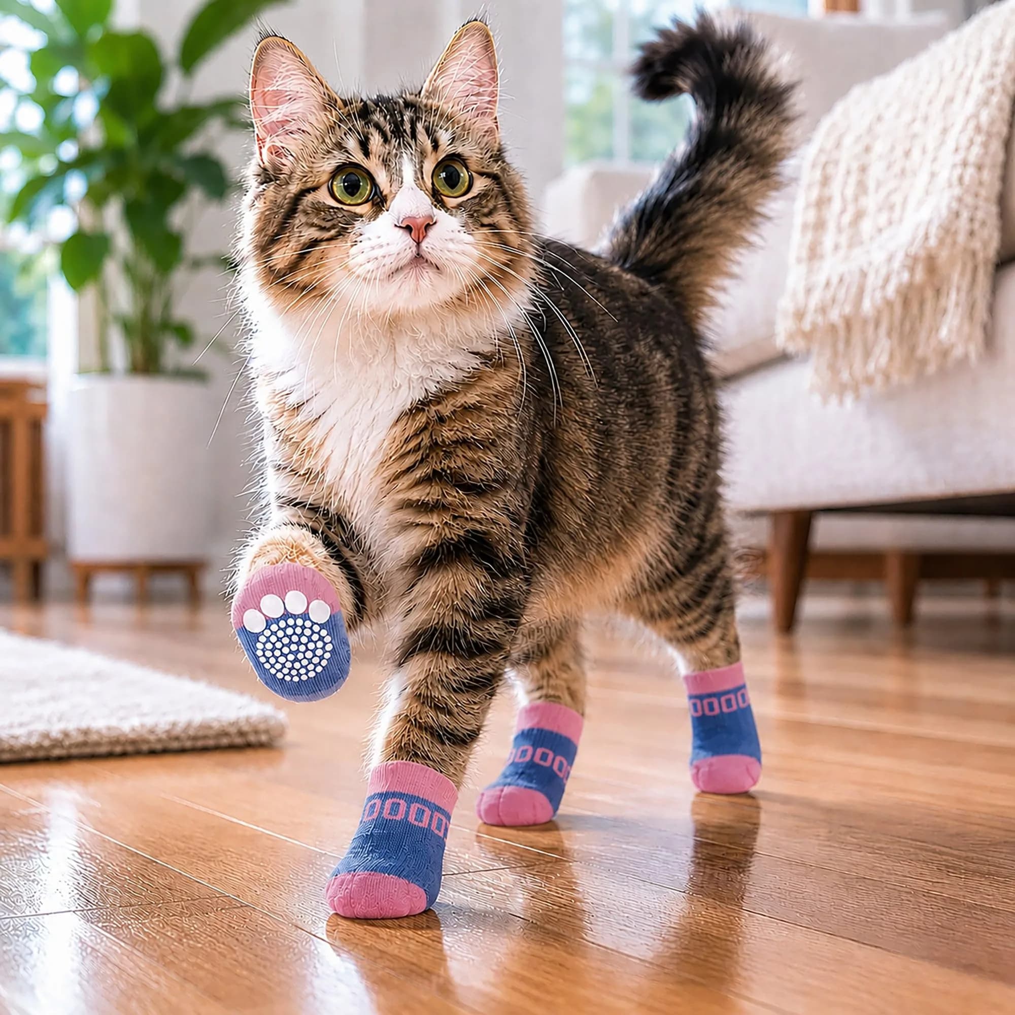 Pet Life Anti-Slippage Breathable Dog Socks with Rubberized Micro Grips, Large (Set of 4) | Premium Traction for Indoor Use - view 6