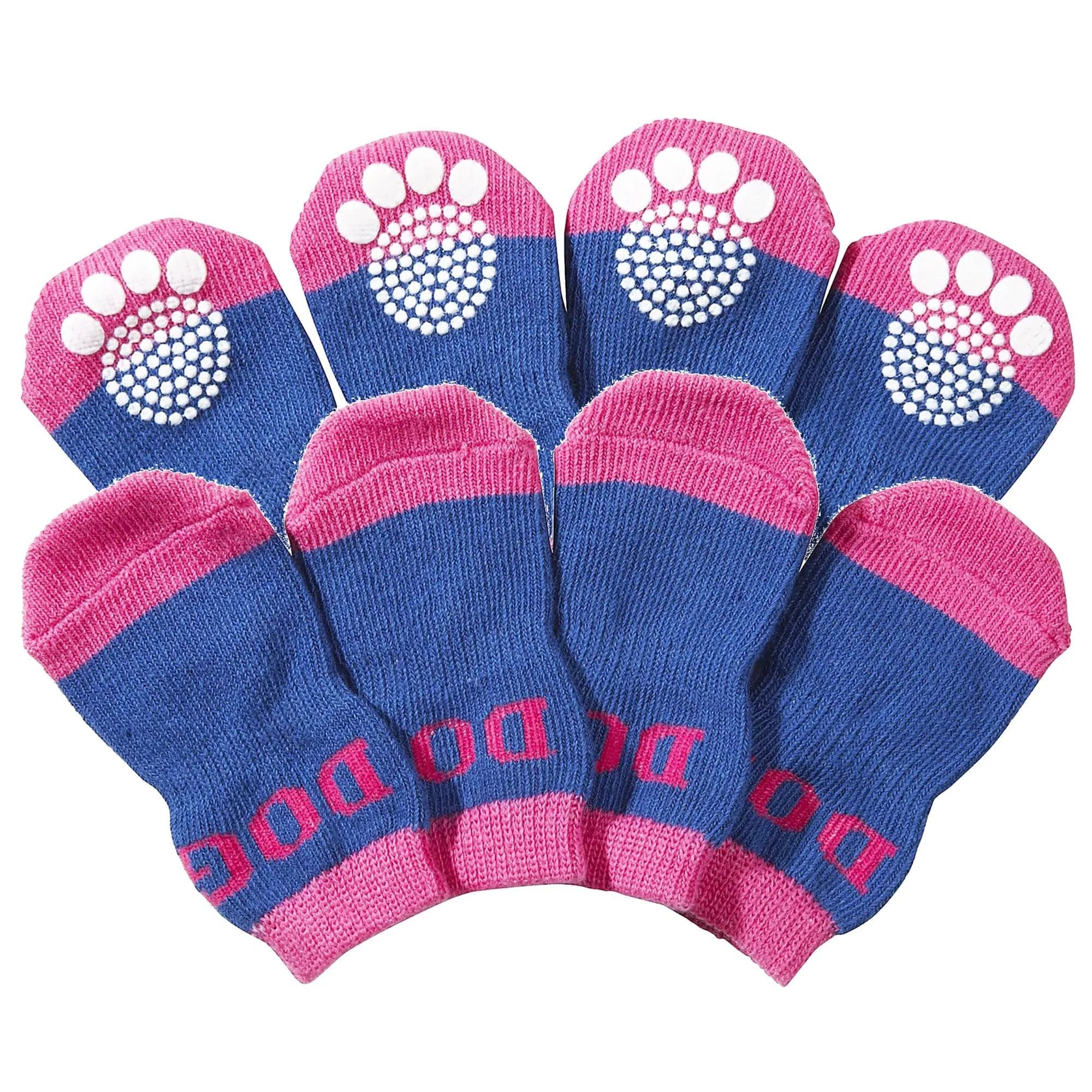 Pet Life Anti-Slippage Breathable Dog Socks with Rubberized Micro Grips, Large (Set of 4) | Premium Traction for Indoor Use - view 2