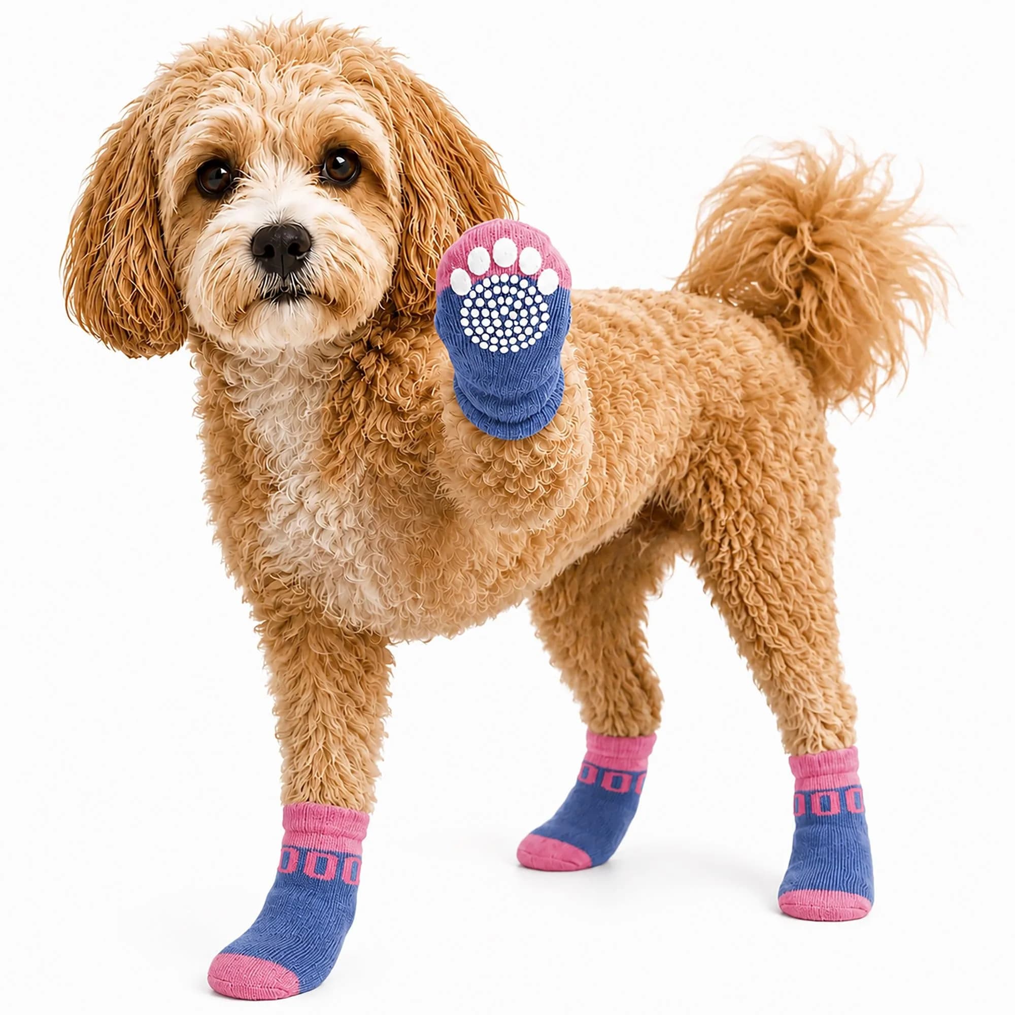 Pet Life Anti-Slippage Breathable Dog Socks with Rubberized Micro Grips, Large (Set of 4) | Premium Traction for Indoor Use - view 4
