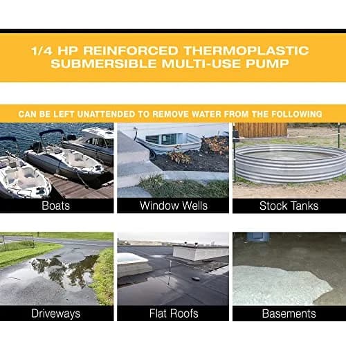 Wayne EEAUP250 1/4 HP Reinforced Thermoplastic Submersible Pump | Hands-Free Water Removal thumbnail 5
