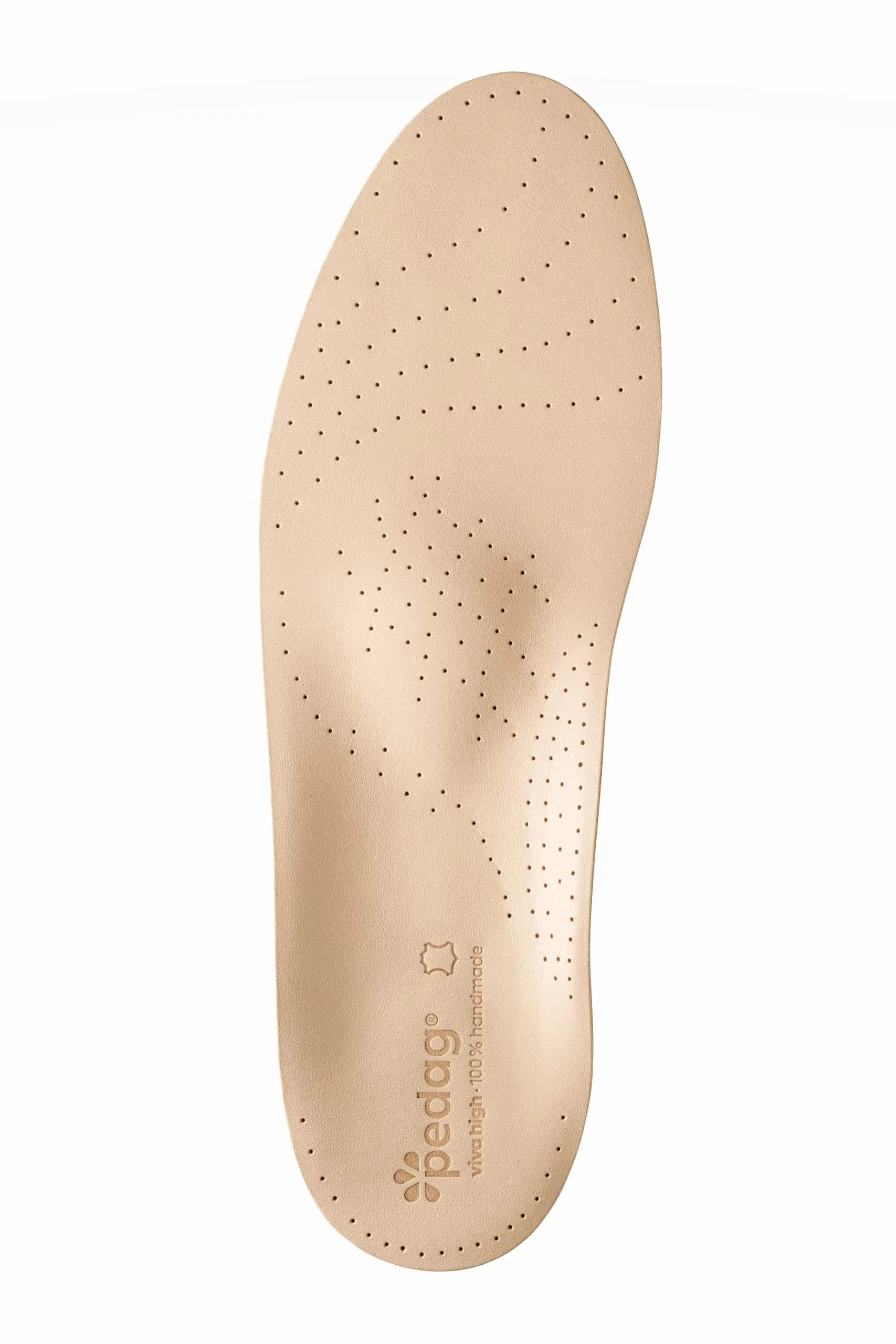pedag Viva High Arch Support Insoles Leather Shoe Inserts Women 9/Men 6 (27.8cm x 10.1cm x 3.1cm) | German Engineered Orthotics for Plantar Fasciitis — High Arch