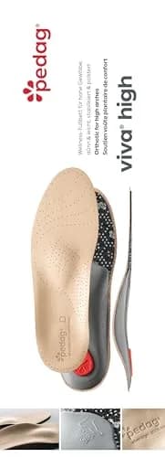 pedag Viva High Arch Support Insoles Leather Shoe Inserts Women 9/Men 6 (27.8cm x 10.1cm x 3.1cm) | German Engineered Orthotics for Plantar Fasciitis thumbnail 7