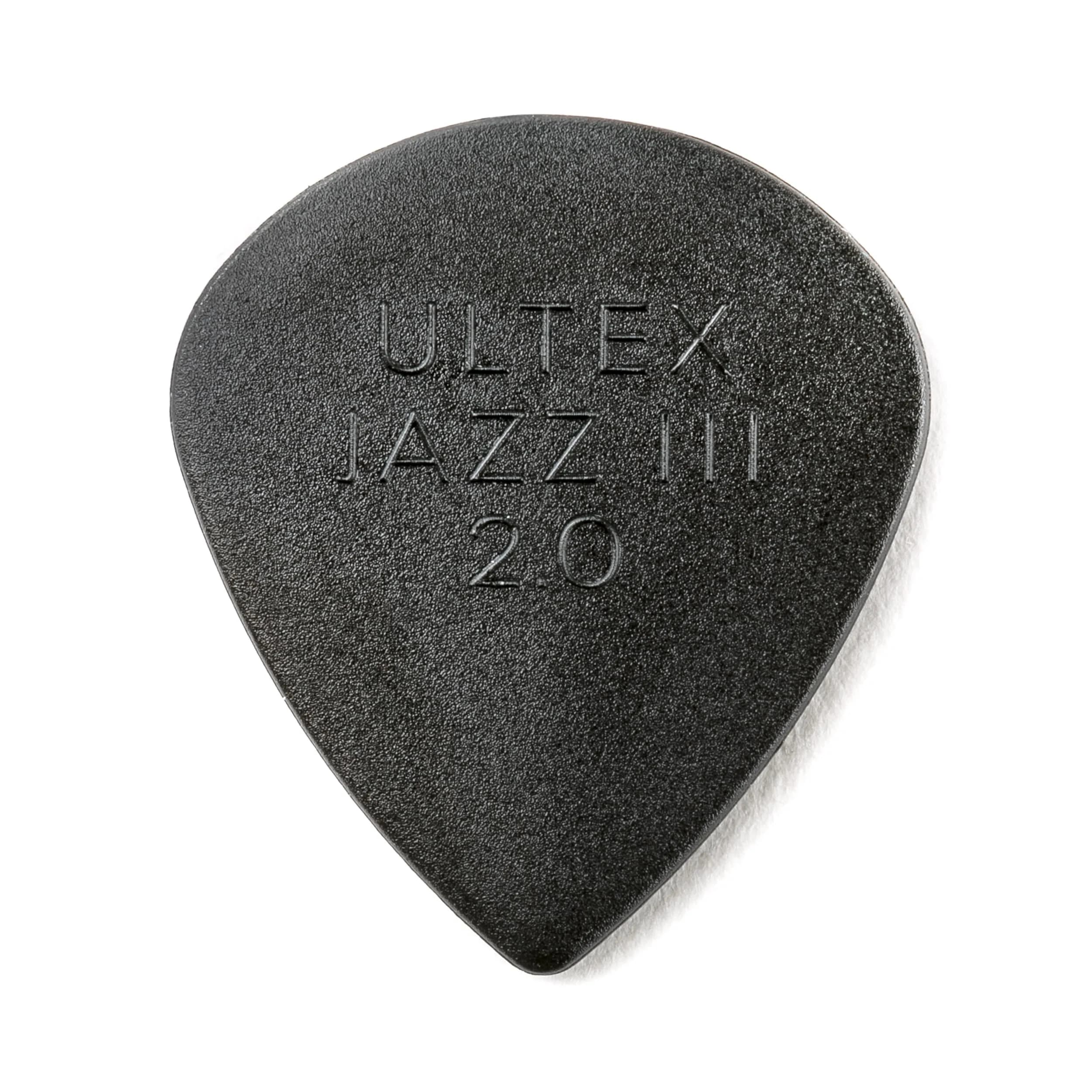 Jim Dunlop Ultex® Jazz III Pick 2.0MM | Durable, Sharp Attack, Lightweight for Speed & Clarity — Black