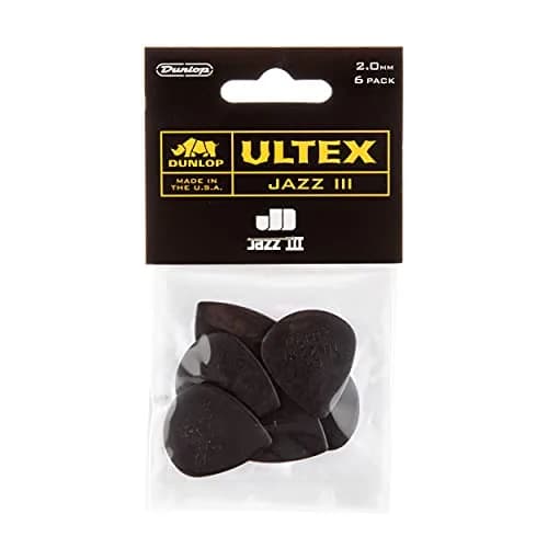 Jim Dunlop Ultex® Jazz III Pick 2.0MM | Durable, Sharp Attack, Lightweight for Guitarists thumbnail 2