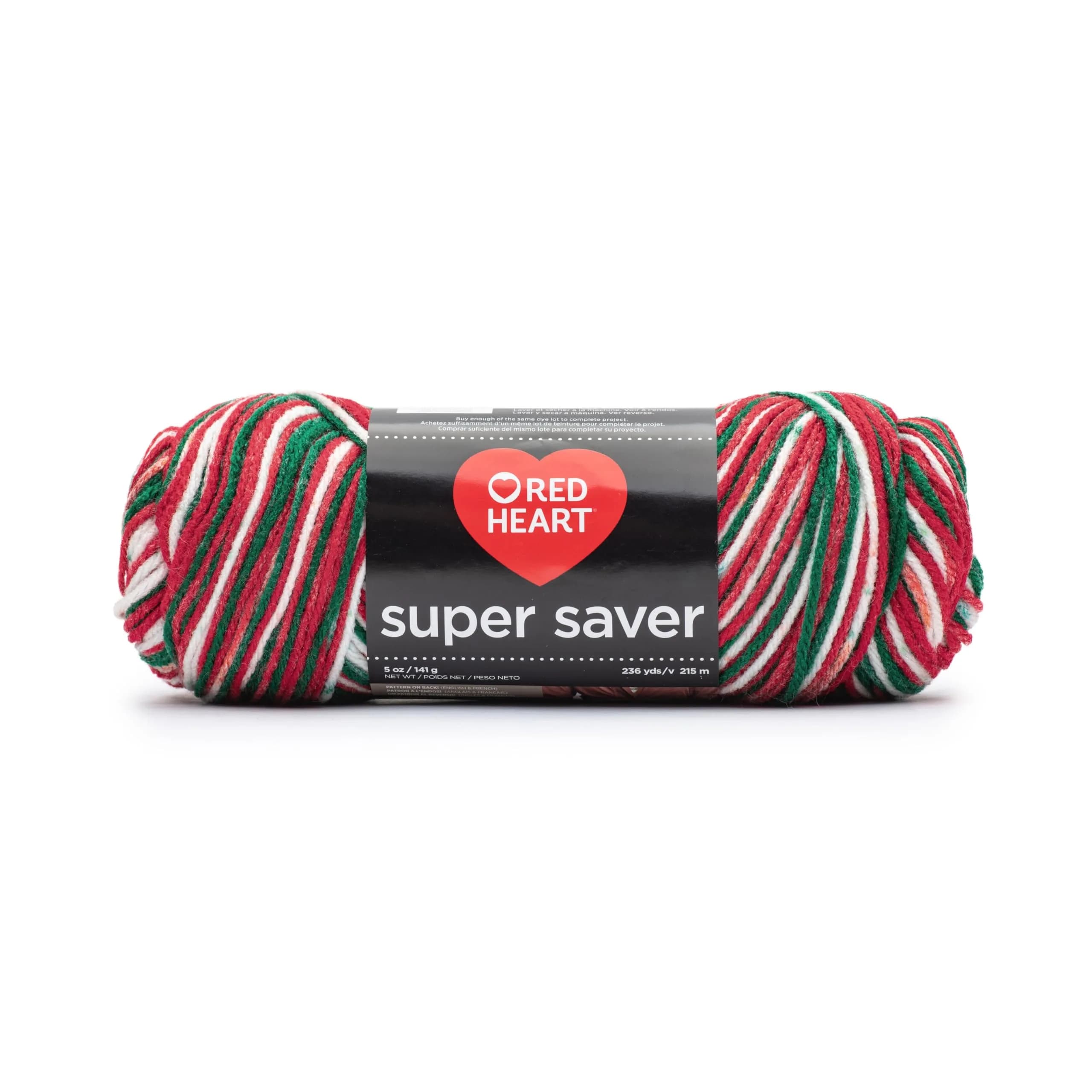 Red Heart Super Saver Yarn Mistletoe Print 215m (236yd) | USA Import for Indian Crafters - main product image