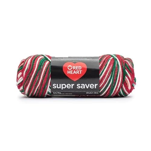 Red Heart Super Saver Yarn Mistletoe Print 215m (236yd) | USA Import for Indian Crafters thumbnail 1