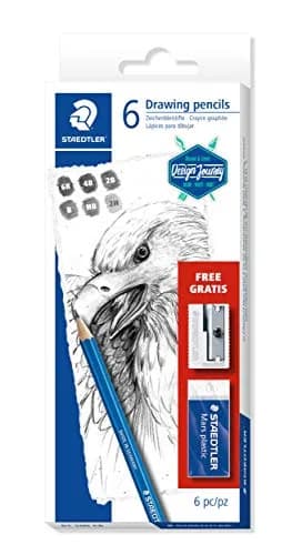 STAEDTLER Mars Lumograph Art Set | 6 Assorted Sketch Pencils for Drawing, Eraser & Sharpener thumbnail 1