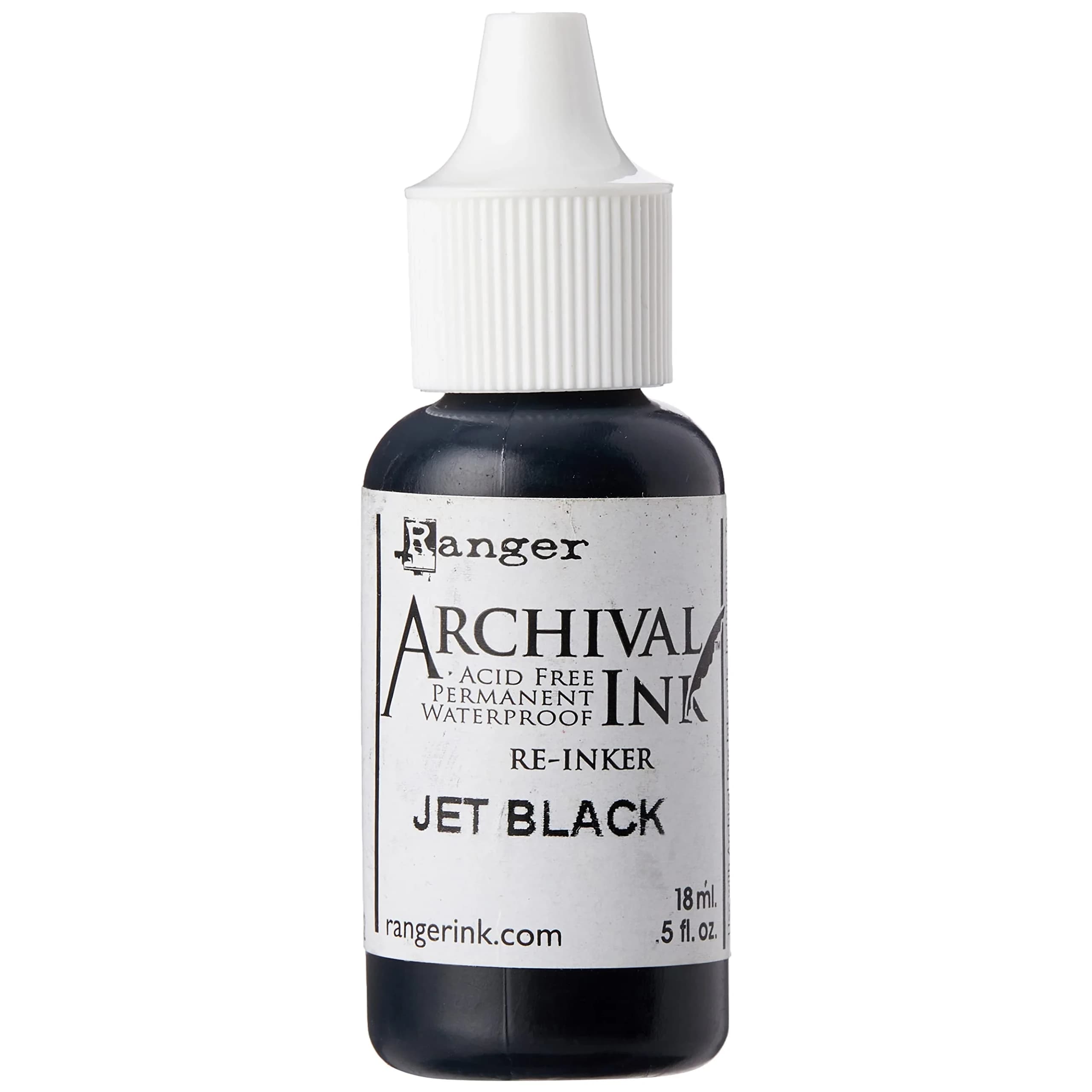 Ranger Archival Ink Pad Reinker Jet Black 140ml (4.7 Fl Oz) | Permanent Waterproof Dye Ink