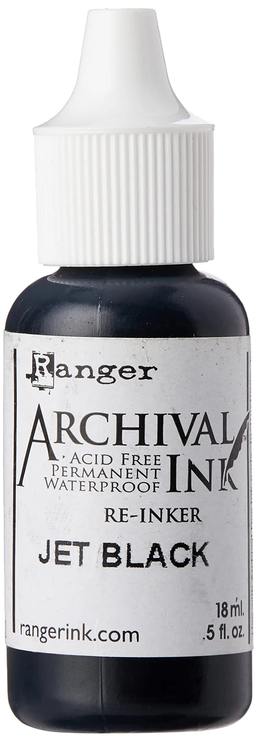 Ranger Archival Ink Pad Reinker Jet Black 140ml (4.7 Fl Oz) | Permanent Waterproof Dye Ink - main product image