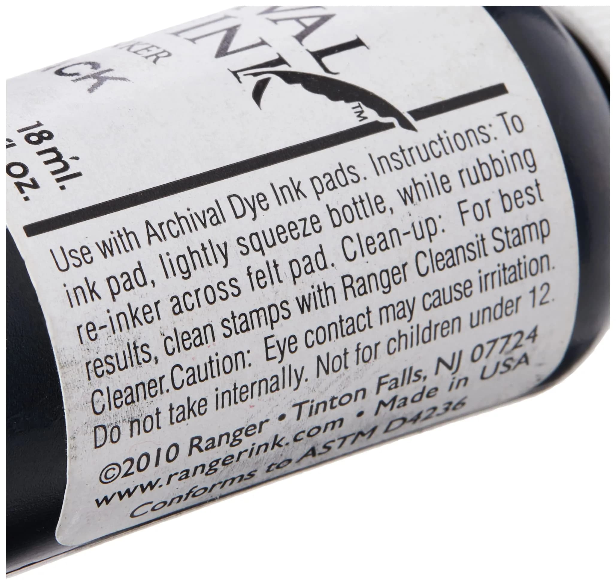 Ranger Archival Ink Pad Reinker Jet Black 140ml (4.7 Fl Oz) | Permanent Waterproof Dye Ink - view 2